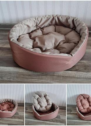 Лежак для кошек и собак, лежак мокко с бежевым ,размер s