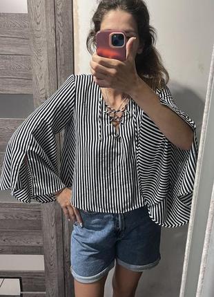 Полосата кофта топ zara
