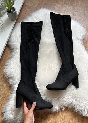Шикарні ботфорти високі сапоги сапожки чоботи чулки демі осінь