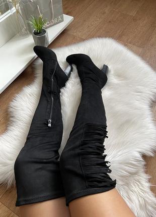 Шикарні ботфорти високі сапоги сапожки чоботи чулки демі осінь