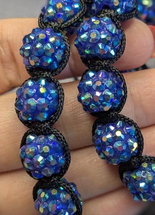 Браслеты шамбалла синие 2