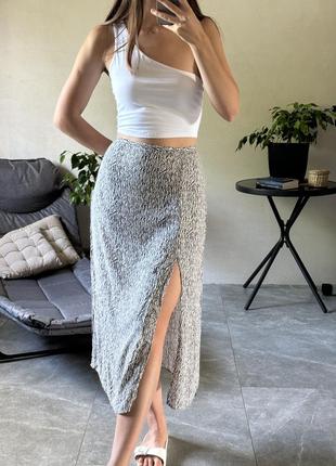 Юбка юбка миди с разрезом h&m l xl