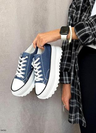 Шикарные джинсові кроссовки на платформе