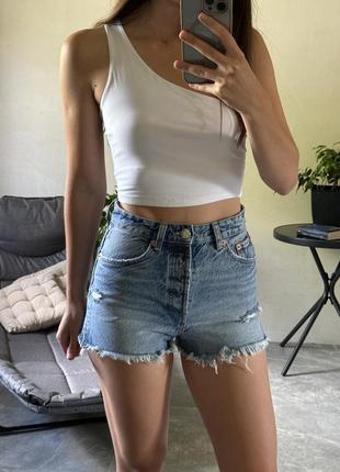Шорти джинсові висока посадка zara s