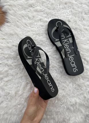 Вьетнамки шлепки тапки летние calvin klein черные