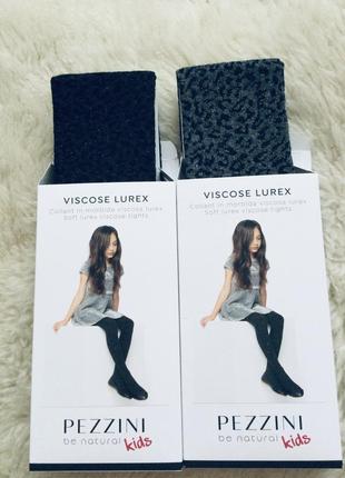 6-8 рок. 122-128 зріст італія! pezzini! преміум колекція. ажурні з люрексом колготки з віскози з кра