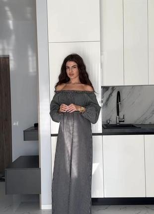 Лляна сукня, плаття максі довжини, великі розміри батал
