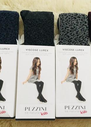 8-10 рок. 134-140 зріст італія! pezzini! преміум колекція. ажурні з люрексом колготки з віскози з кр