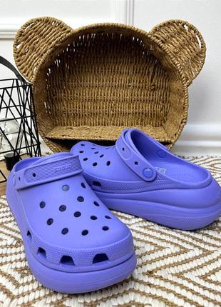 Crocs classic crush женские кроксы на платформе classic crush violet crocs