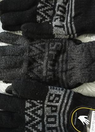 Чоловічі, підліткові подвійні рукавички, 80% вовна.