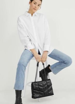 C&a белая базовая повседневная casual хлопковая рубашка 36 белая рубашка оверсайз хлопковая рубашка