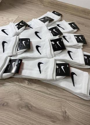 Мужские носки nike / женские носки / высокие белые носки / спортивные носки /футбольные носки / белые носки / баскетбольные чулки