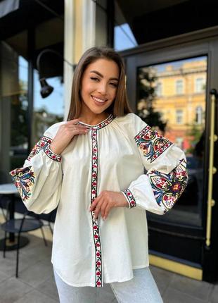 Жіноча біла вишиванка ❤️ красива вишиванка ❤️ біла вишита блуза ❤️