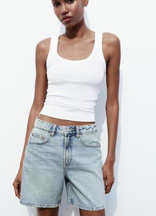 Джинсовые шорты бермуды zara