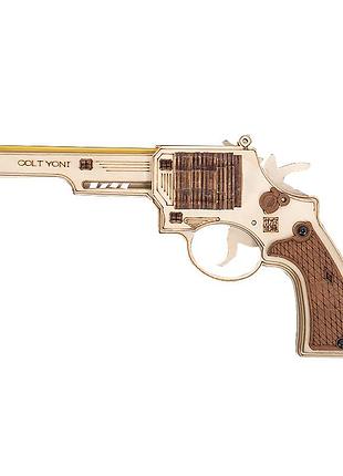 Деревянный 3d конструктор unique jsp202 colt revolver 44 детали. конструктор револьвер для мальчиков