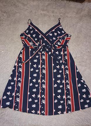 Лёгкий невесомый сарафан с пояском плюс сайз