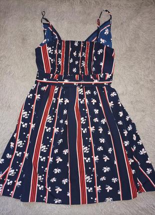 Лёгкий невесомый сарафан с пояском плюс сайз