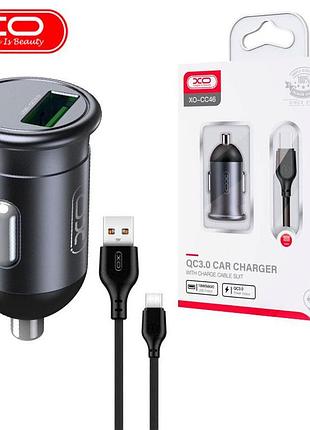 Автомобильное зарядное устройство xo cc46 qc3.0 1usb 3a type-c gray