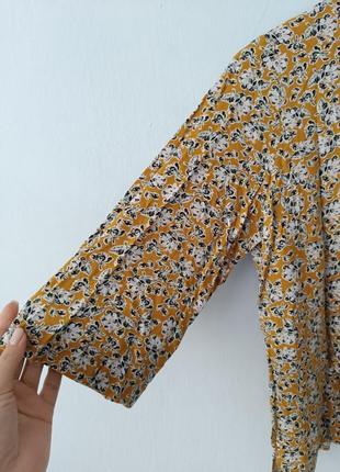 Рубашка блуза блузка цветочный принт базовая классическая4 фото