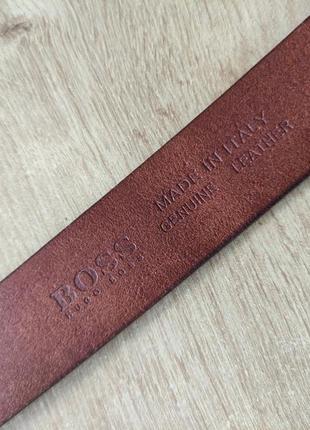 Крутой мужской кожаный ремень hugo boss , германия, made in italy, оригинал. размер 95l
