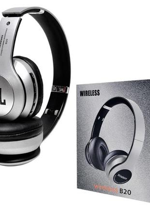 Bluetooth наушники с микрофоном b20 серые
