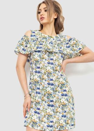 Платье с принтом, цвет молочно-синий, 230r24-1