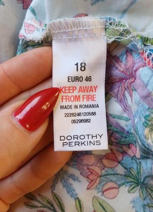 Фирменная dorothy perkins легкая стильная блуза со 100% хлопка в бабочках, размер 2-3хл8 фото