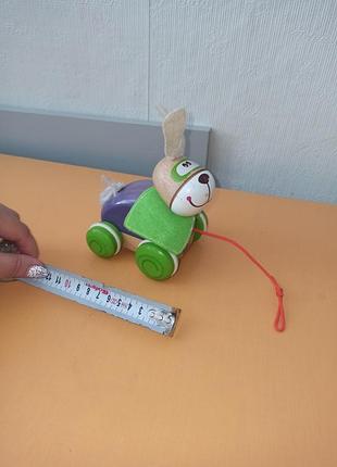 Деревянная каталочка собачка chicco 7