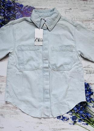 Джинсовая куртка, рубашка zara, коллекция 2023 года, размер m, l8 фото