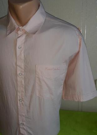 Стильная розовая рубашка с короткими рукавами pierre cardin poplin shirt mens3 фото