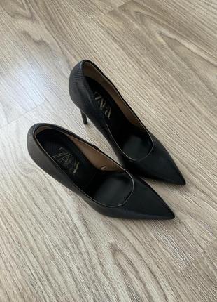 Черные лодочки от zara2 фото