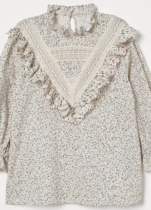 H&m стильная блуза с красивым воротником