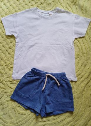 Костюм, комплект zara 4-5 лет футболка + шорты