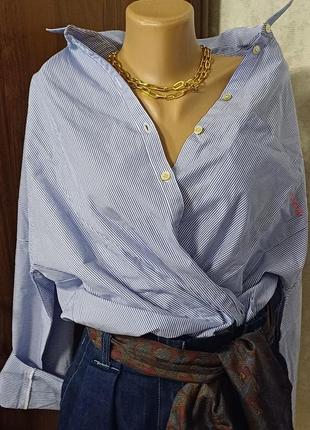 Современная рубашка из хлопка, подойдет на размер l, xl, с вышиванными цветами на спинке