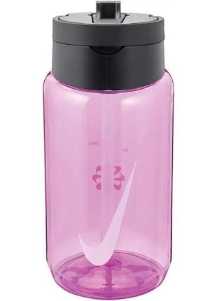 Пляшка nike tr renew recharge straw bottle 16 oz рожевий, чорний уні 473 мл