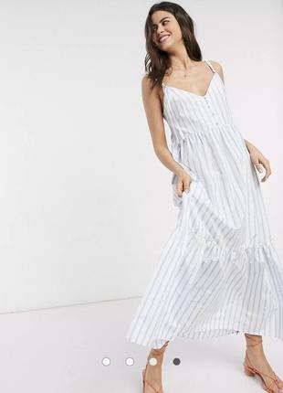 Asos, длинное платье в полоску, s/m