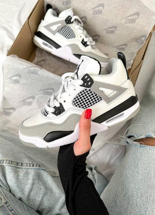 Кросівки nike jordan retro 4 white/black чоловічі