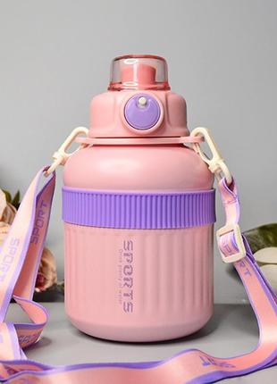 Термос с фильтром для чая 900 ml., вместительный, из нержавеющей стали, розовый, rt-615