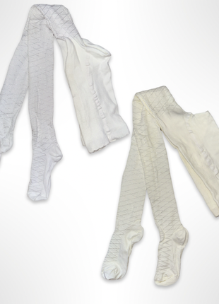 Колготки хлопковые de malatti на девочку белые, молочные