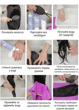 Женский парик прямые синтетические волосы средней длины с челкой и эффектом омбре, блонд