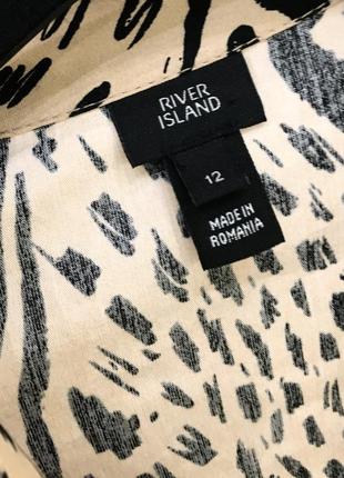 Нова.сукня сорочка міді з бавовни river island safari print cotton midi shirt  dress beige  size м4 фото