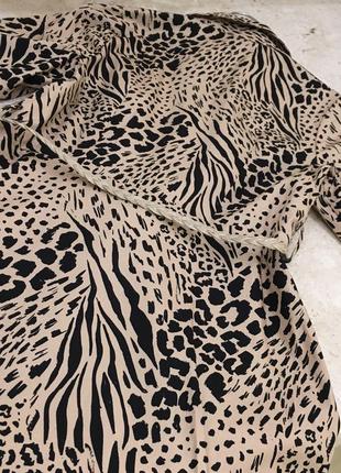 Нова.сукня сорочка міді з бавовни river island safari print cotton midi shirt  dress beige  size м6 фото