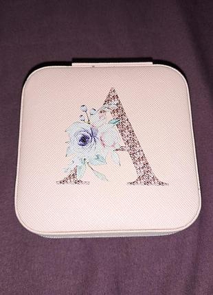 Шкатулка для хранения украшений с инициалами "а" органайзер для бижутерии