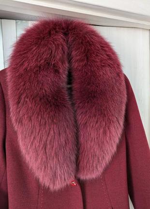 Шерстяне жіноче зимове пальто з хутром barak