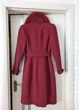 Шерстяне жіноче зимове пальто з хутром barak