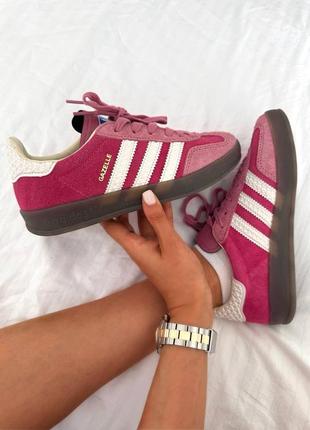 Кроссовки adidas gazelle pink / white / gum premium
