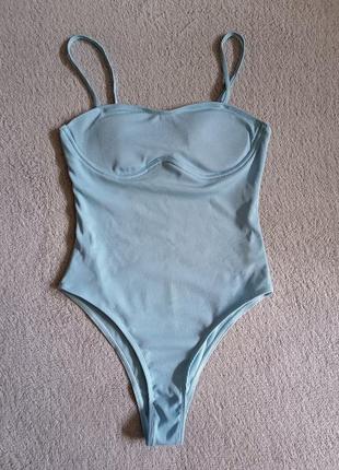 Слитный купальник в рубчик размер s