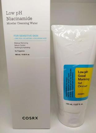 Набір бестселерів для очищення обличчя low ph niacinamide micellar cleansing water cosrx low ph good m