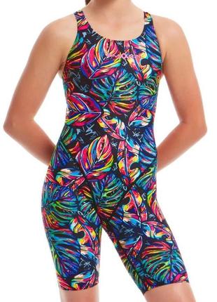 Мега классный слитный спортивный купальник в тропический принт amanzi 🌺🌴🌺