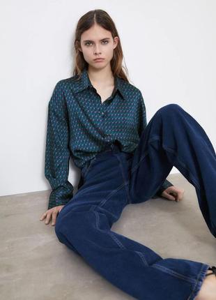 Сатинова блуза рубашка zara